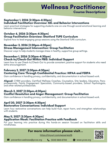 Wellness Practitioner Course Descriptions