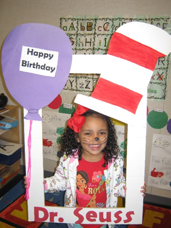 child celebrating Dr.Suess