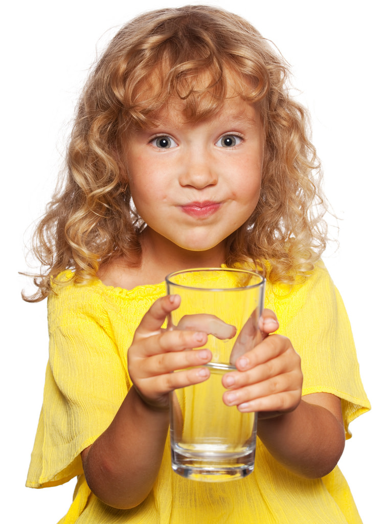 child drinking water