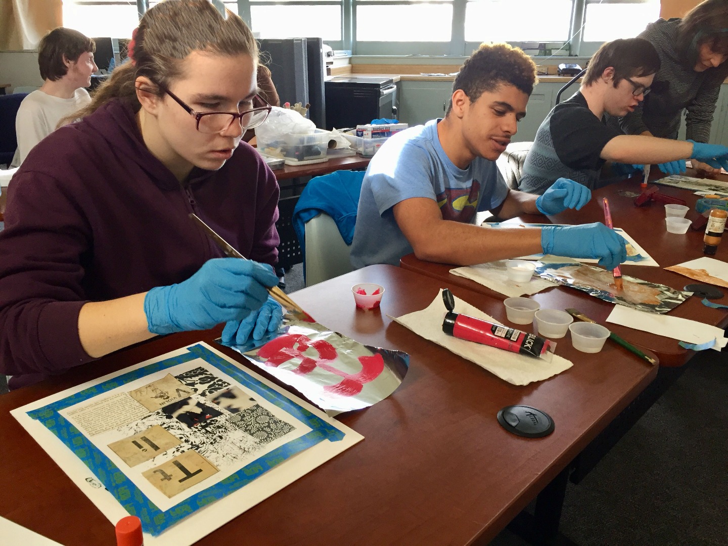Students painting